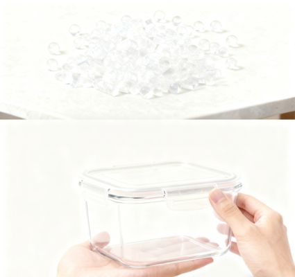 Food-Contact Safe Glossy Impact-Resistant for Family Breakfast Prep/Office Lunch Boxes Transparent Food Containers K-Resin