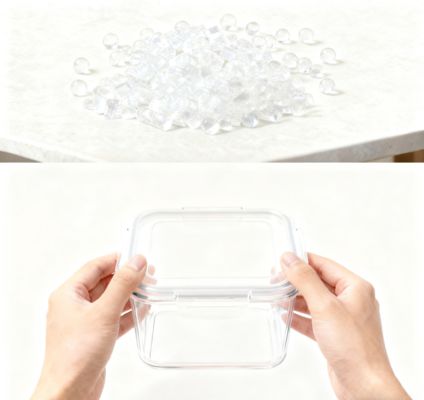 Food-Contact Safe Glossy Impact-Resistant for Family Breakfast Prep/Office Lunch Boxes Transparent Food Containers K-Resin