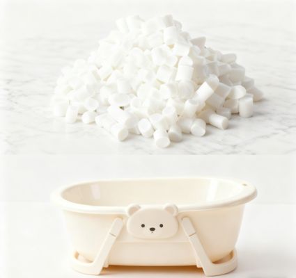 Hypoallergenic Comfortable Easy-Clean for Infant Daily Bathing Baby Bathtubs Recyclable TPE Granules