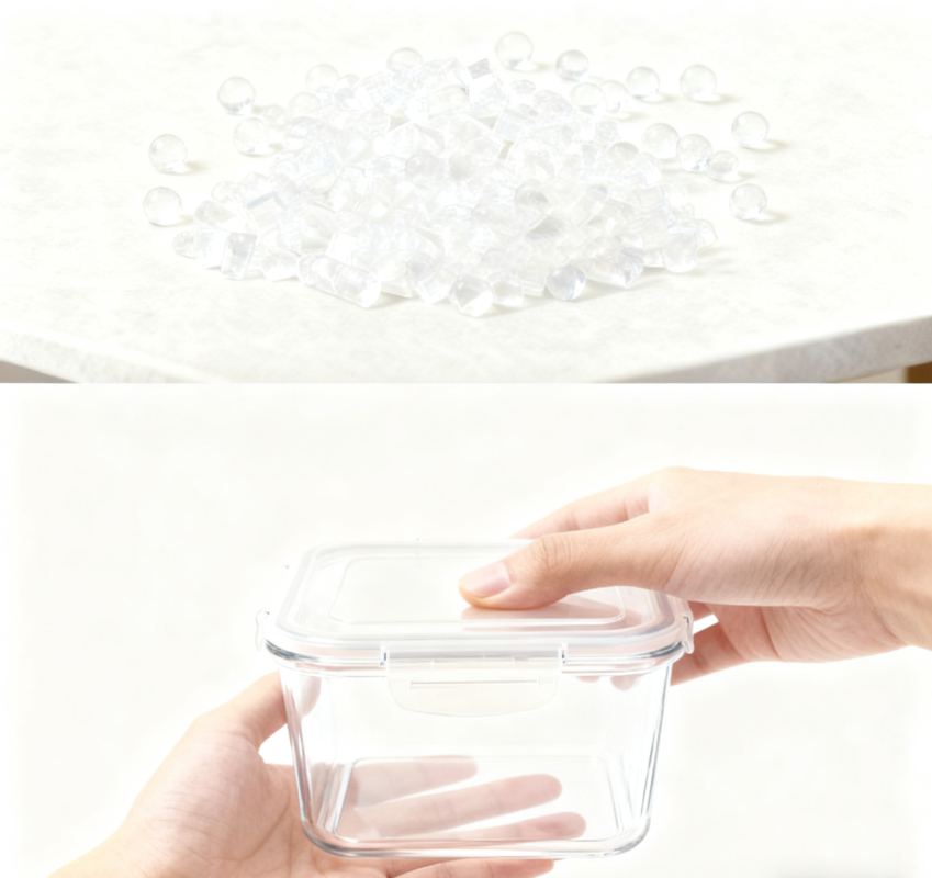 Food-Contact Safe Glossy Impact-Resistant for Family Breakfast Prep/Office Lunch Boxes Transparent Food Containers K-Resin